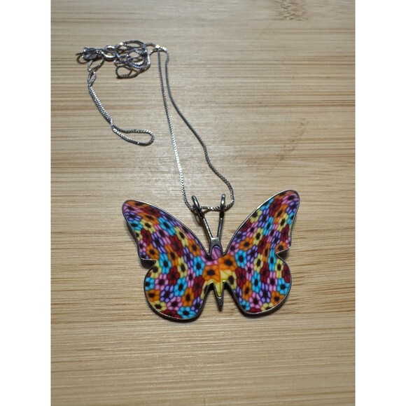 .925 Butterfly Necklace by Adina Plastelina w/ 16" Chain - Picture 1 of 4